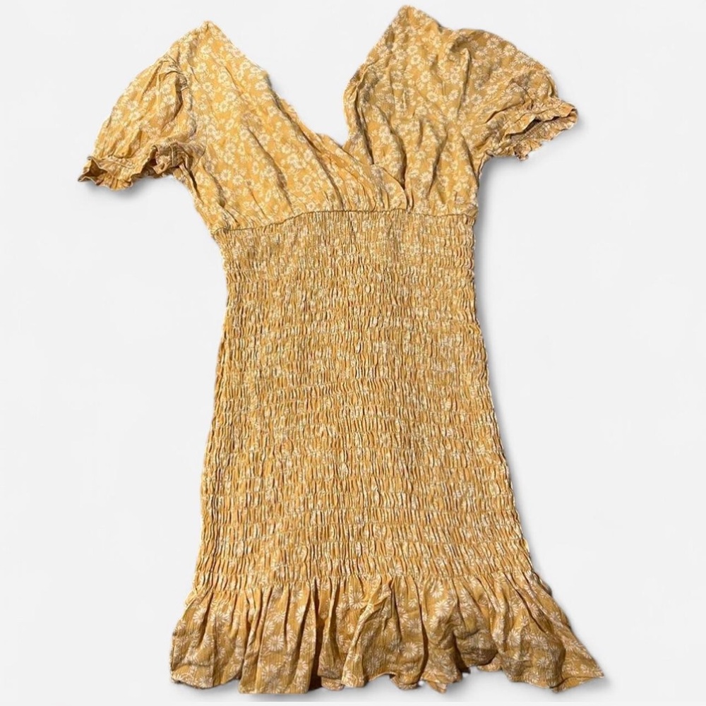 Urban Outfitters Mustard Floral Midi Dress